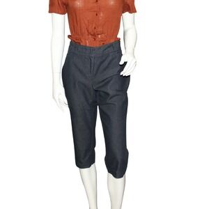 Soho Apparel Ltd Charcoal High Rise Capri Pants Sz 6 Stretch Cuffed Hem